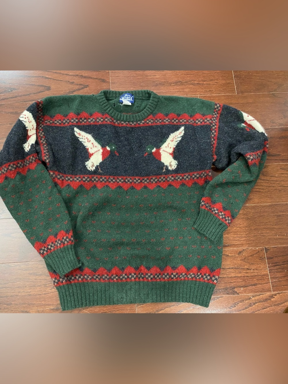 Vintage Men’s Woolrich Sweater Ducks Wool Thick Large Hunting Outdoor Retro L